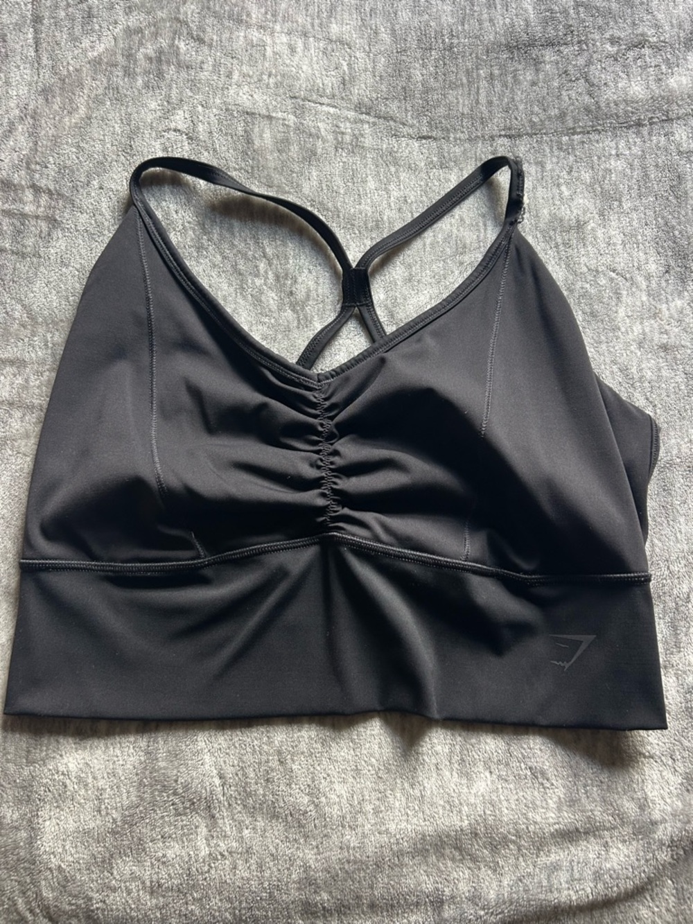 Gymshark Black Ruched Racerback Sports Bralette